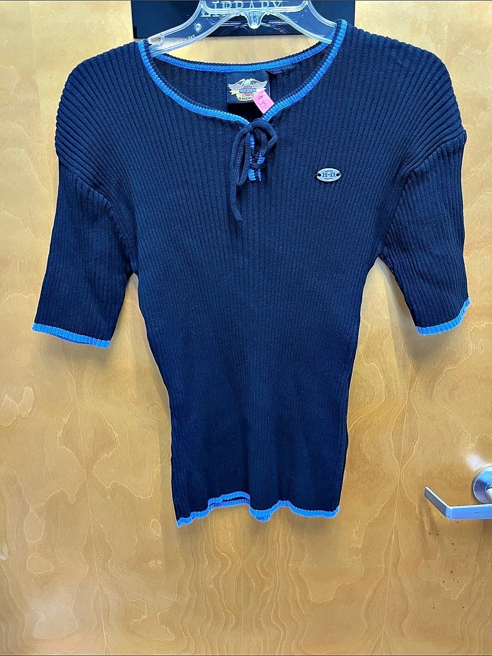 Harley-Davidson Black Blue Short Sleeve Shirt Size Medium